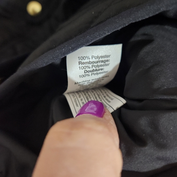 JCrew Black Quilted Jacket with Gold Accents, Size XS - Picture 4 of 11